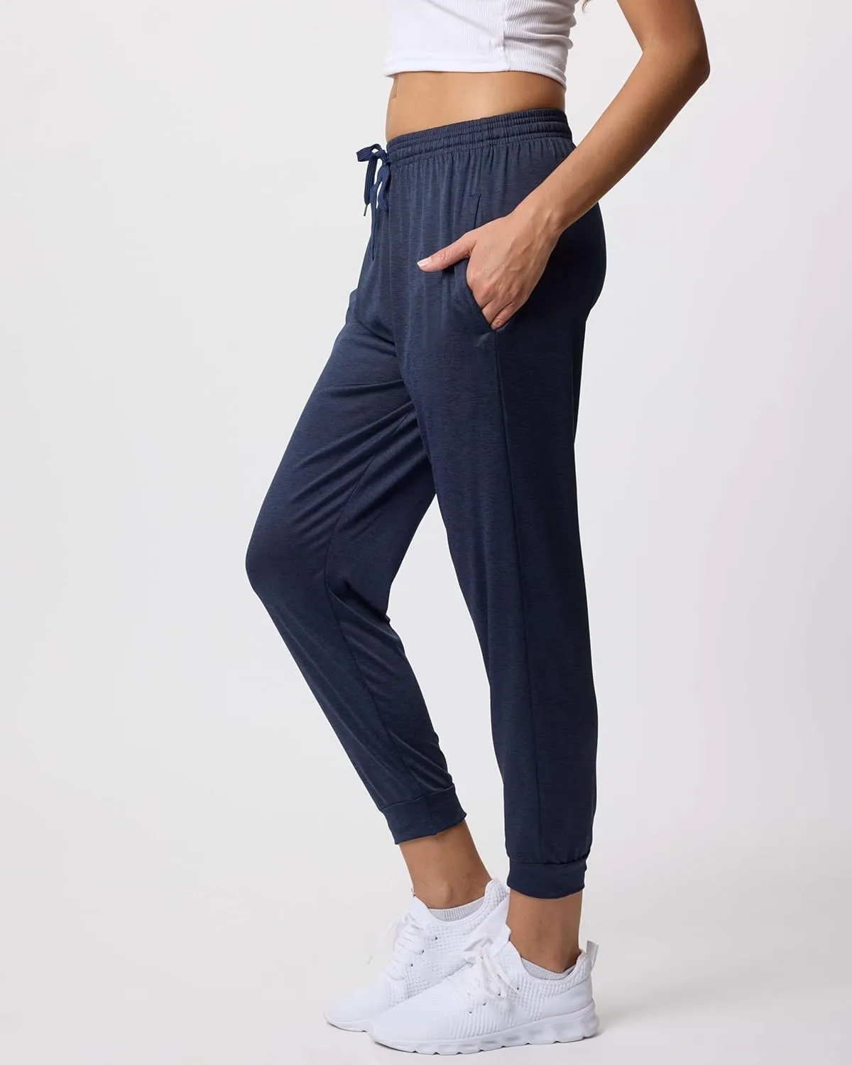 3 Pack: Women's Ultra-Soft Silky Dry Fit Lounge Joggers Lightweight Dry-Fit Pants with Pockets (Available in Plus)