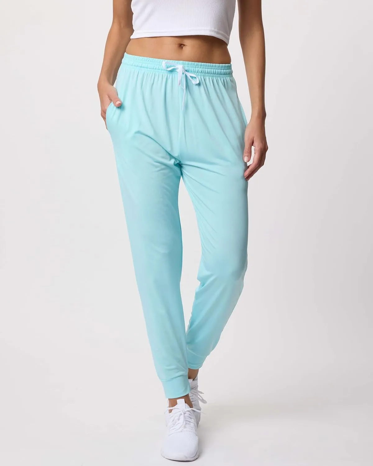 3 Pack: Women's Ultra-Soft Silky Dry Fit Lounge Joggers Lightweight Dry-Fit Pants with Pockets (Available in Plus)
