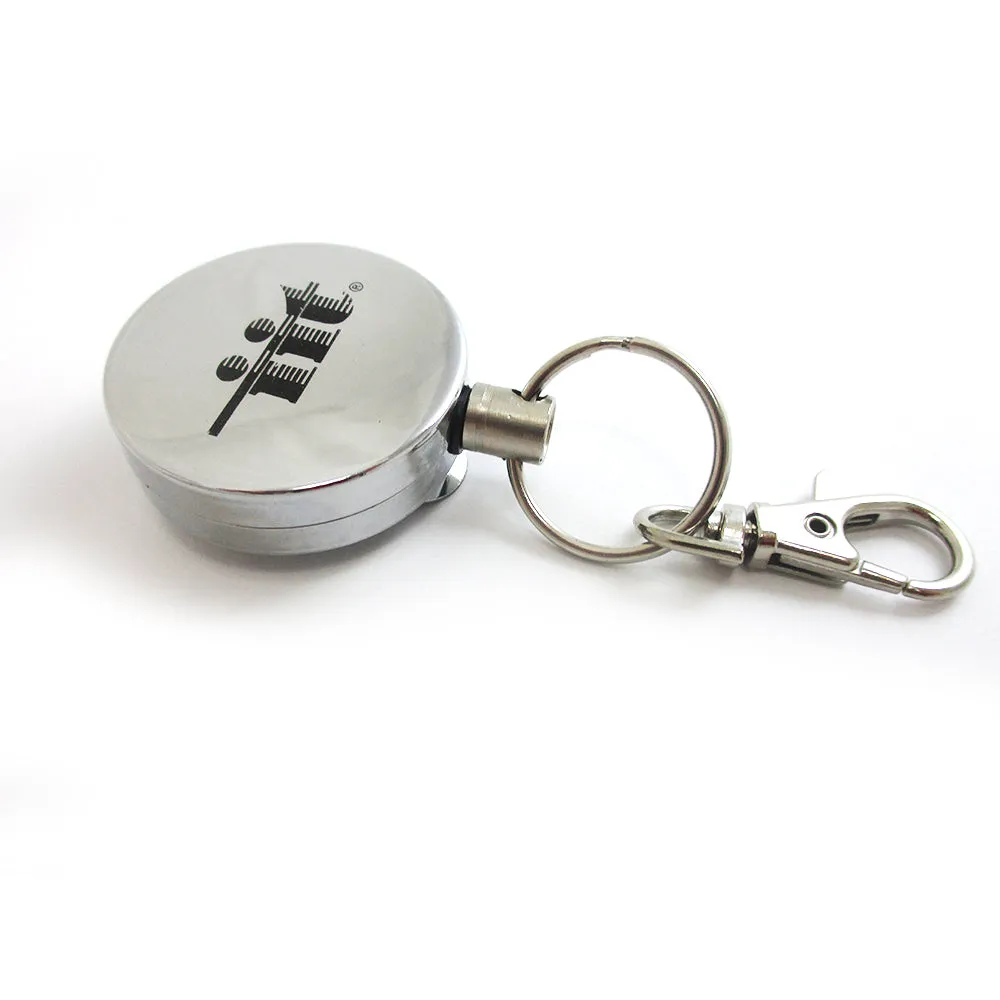 4 Steel Retractable Key Ring Clip On Pull Chain Id Holder Reel Belt Extends 26"