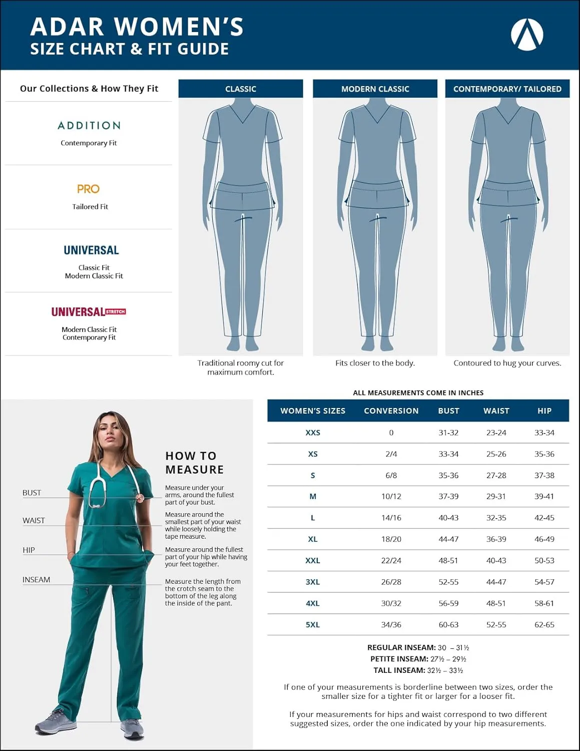 Adar Women 2 Pack Long Sleeve Underscrub Comfort Tee
