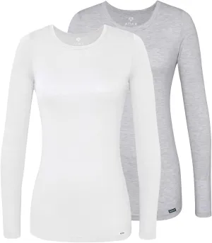 Adar Women 2 Pack Long Sleeve Underscrub Comfort Tee
