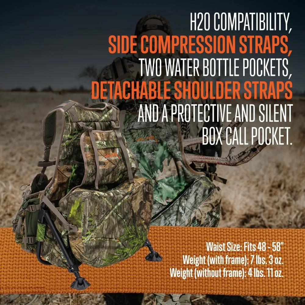 ALPS OutdoorZ Grand Slam Turkey Vest, Sit Anywhere Kickstand Removeable Frame and Memory Foam Seat