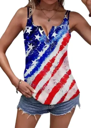American Flag Tank Top for Women 4th of July Shirts Sleeveless Patriotic Shirts Fourth of July Top