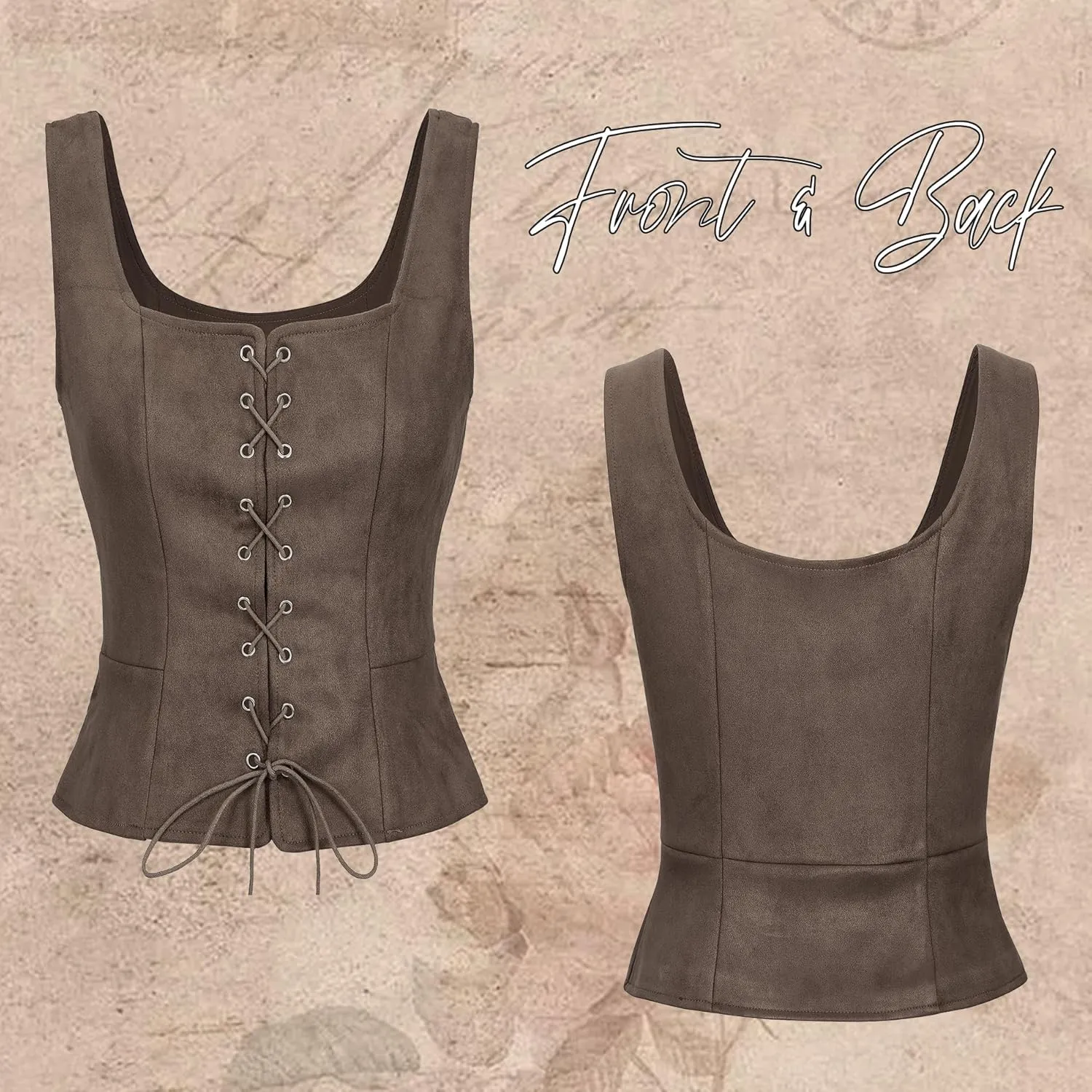 American Trends Renaissance Costume Women's Pirate Corset Vest Medieval Corsets Top Steampunk Gothic Tank Top
