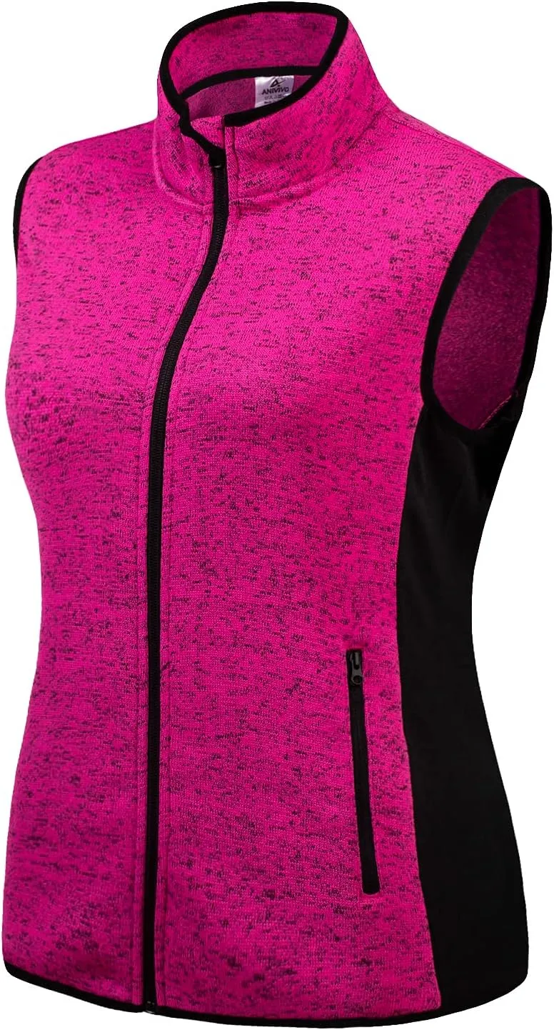 ANIVIVO Golf Vests for Women Thermal Sleeveless Vests Outerwear with Pockets& Women Fleece Vest Lightweight