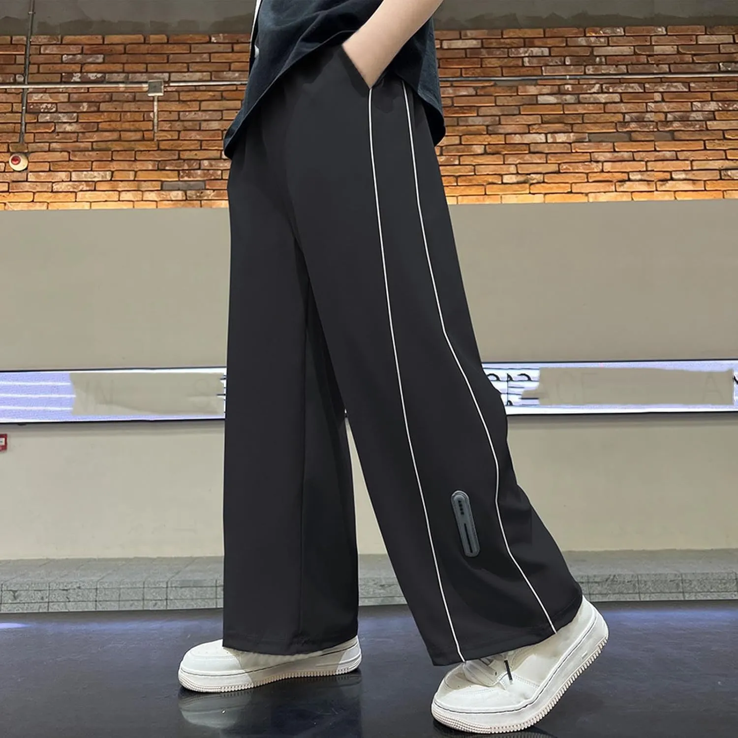 Baggy Cargo Sweatpants for Boy 2025 Spring Fashion Elastic High Wait Joggers Lounge Cozy Straight Athletic Gym Pants