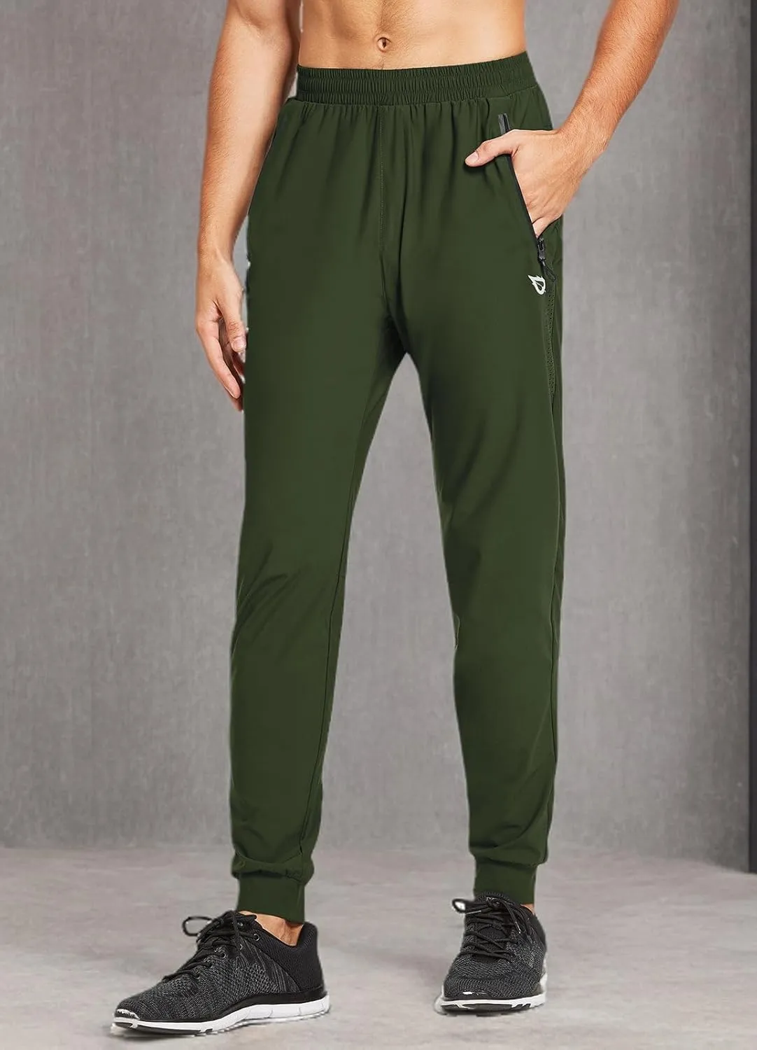 baleaf Men's Joggers Pants Athletic Workout Track Running Gym Lightweight Quick Dry Tapered Jogger Zipper Pockets