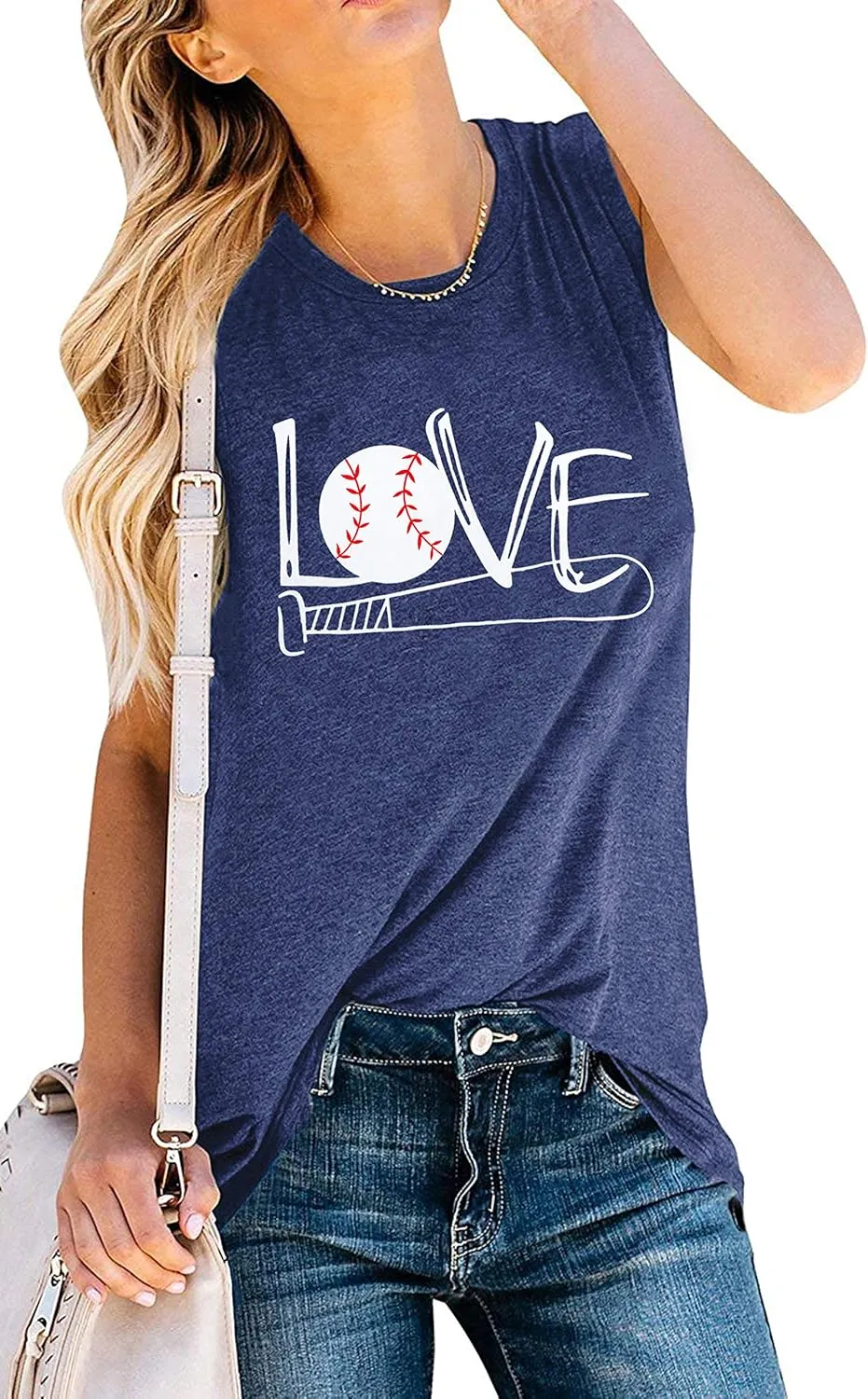 Baseball Mom Shirt Tank Tops Baseball Love Graphic Tee Shirts Women Summer Casual Loose Sleeveless Shirt