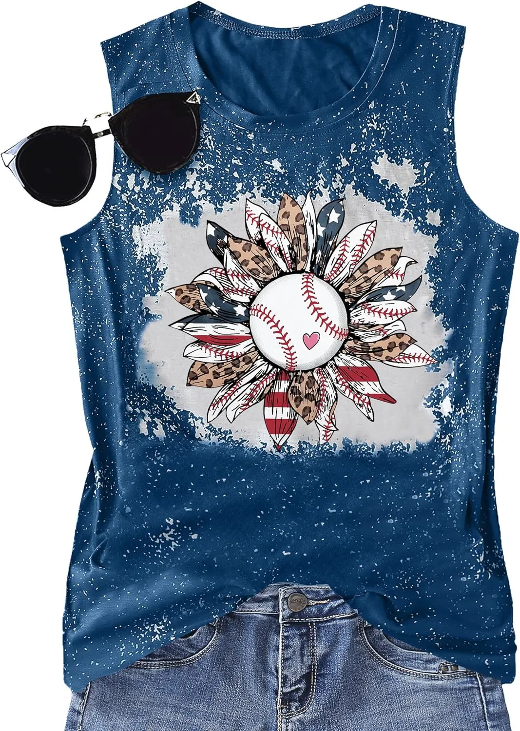 Baseball Mom Shirt Tank Tops Baseball Love Graphic Tee Shirts Women Summer Casual Loose Sleeveless Shirt