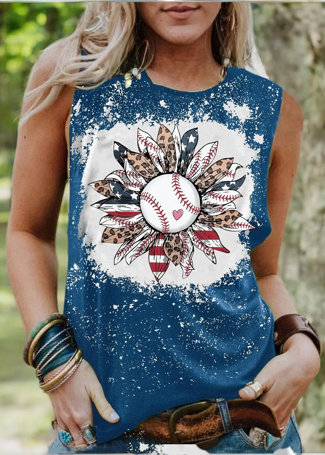 Baseball Mom Shirt Tank Tops Baseball Love Graphic Tee Shirts Women Summer Casual Loose Sleeveless Shirt