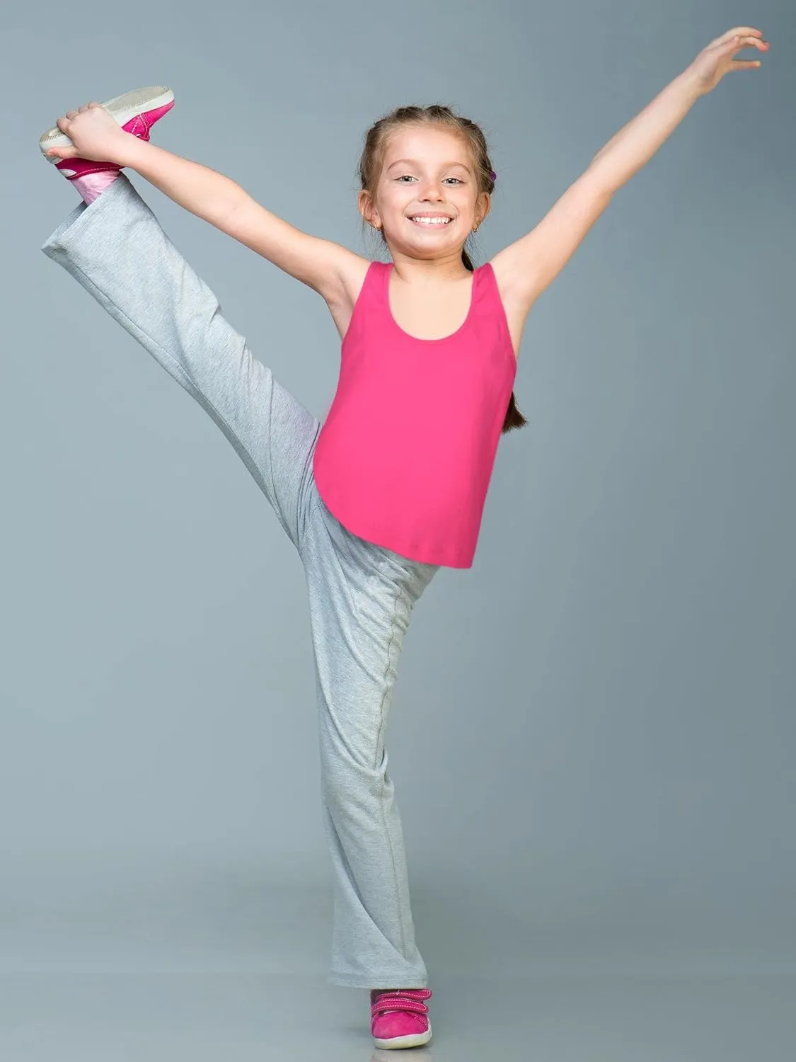 Bencailor 3 Pcs Girls Dance Tank Top Racerback Crop Tank Top Sleeveless Girls Tops Vests for Children