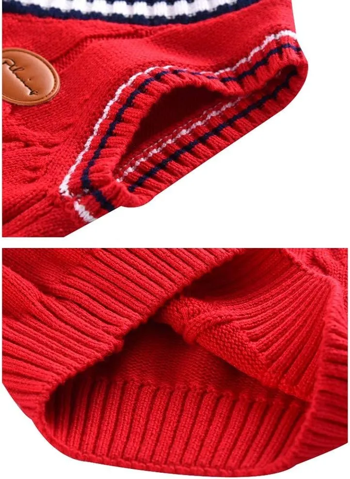 Boys Sweater Vest Cable Knit V-Neck Knitted Uniform Toddler Kids Girls Clothes Dress Vests