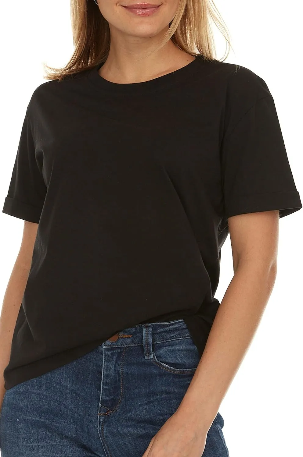 Brix Womens Loose Fit Tee - Shirts Crewneck Cotton Tees.