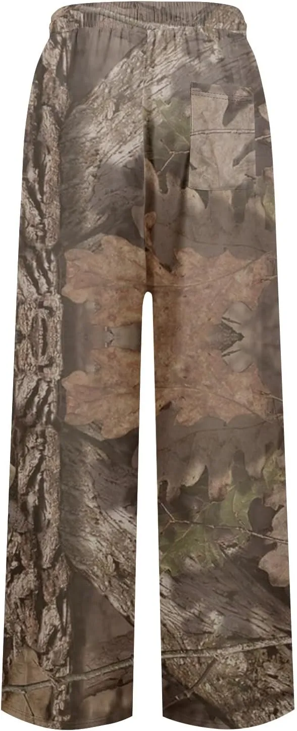 Camo Pants Womens Elastic Waisted Joggers Sweatpant Wide Leg Casual Baggy Sweatpants Camouflage Pant for Women