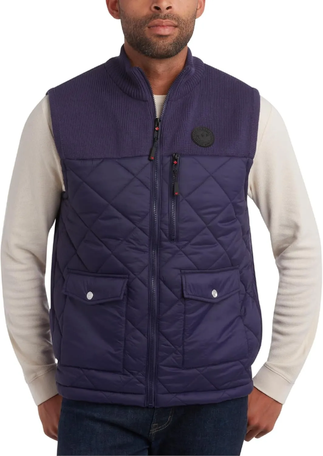 CANADA WEATHER GEAR Men's Vest - Zip Up Sweater Yoke Front and Back Quilted Warm Vest for Men - Men's Outerwear Vests (M-XXL)