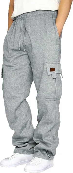 Cargo Pants for Men, Mens Active Athletic Workout Jogger Sweatpants for Men with Pockets and Elastic Waist Pants for Hiking