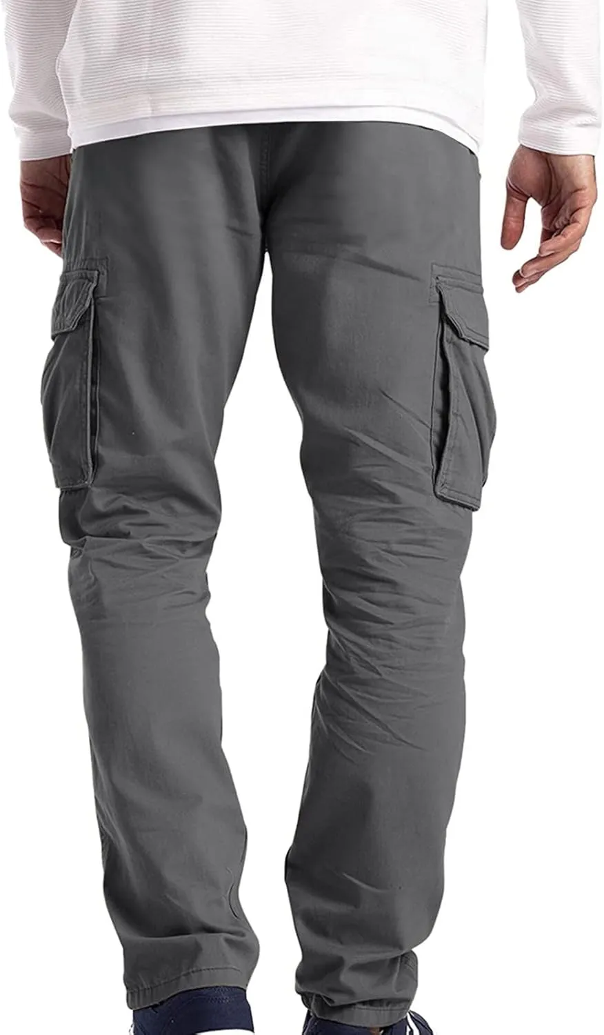 Cargo Sweatpants for Men Loose Fit Mens Joggers with Zip Pockets Mens Trousers Straight Fit Mens Cotton Dress Pants