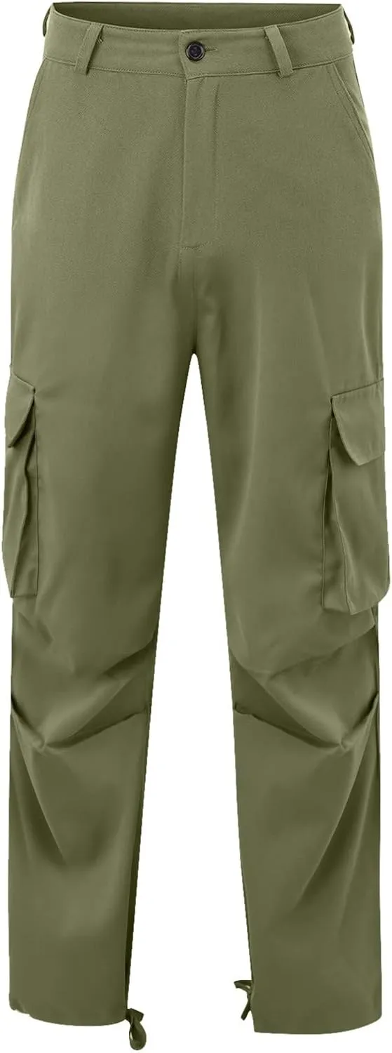 Cargo Sweatpants for Men Loose Fit Mens Joggers with Zip Pockets Mens Trousers Straight Fit Mens Cotton Dress Pants