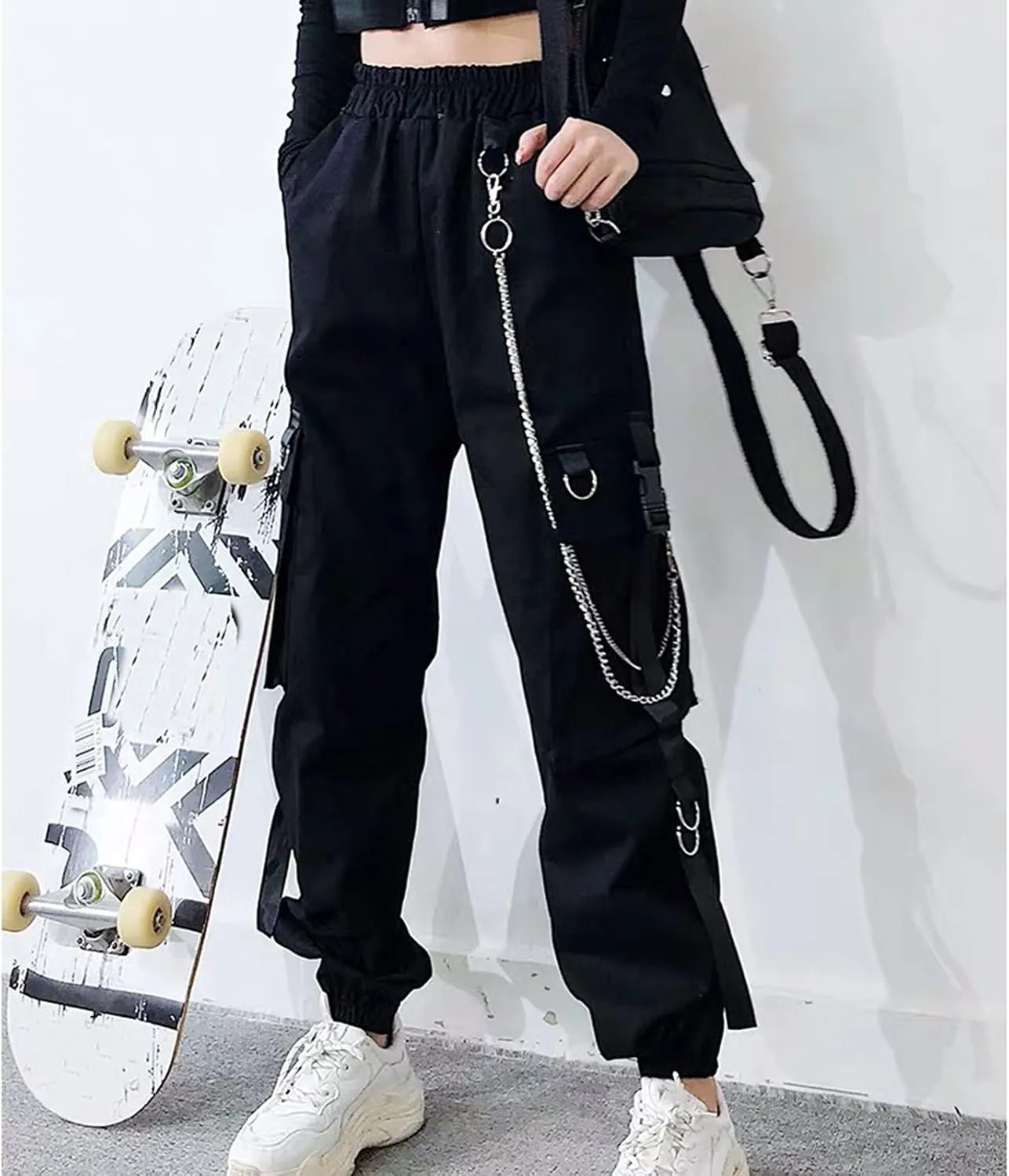 Cargo Sweatpants for Women Plus Size Parachute Pants Loose Straight Leg Streetwear 2025 Joggers
