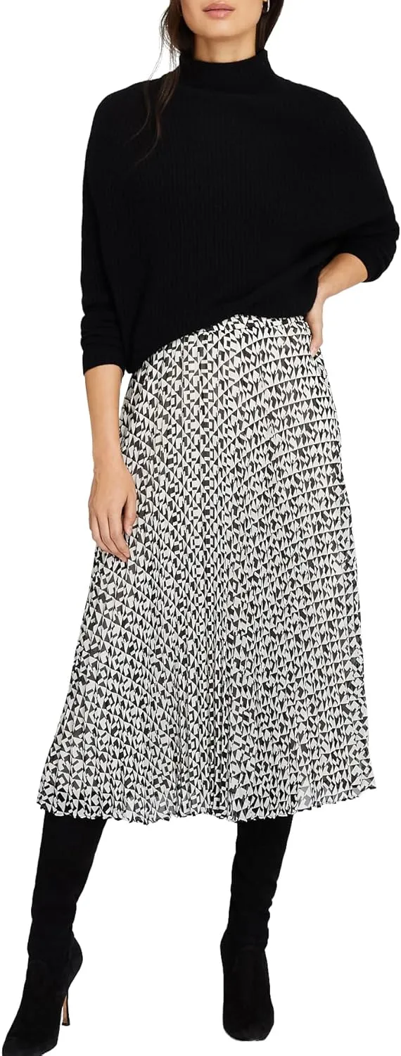 Club Monaco Women's Geo Print Pleated Midi Skirt
