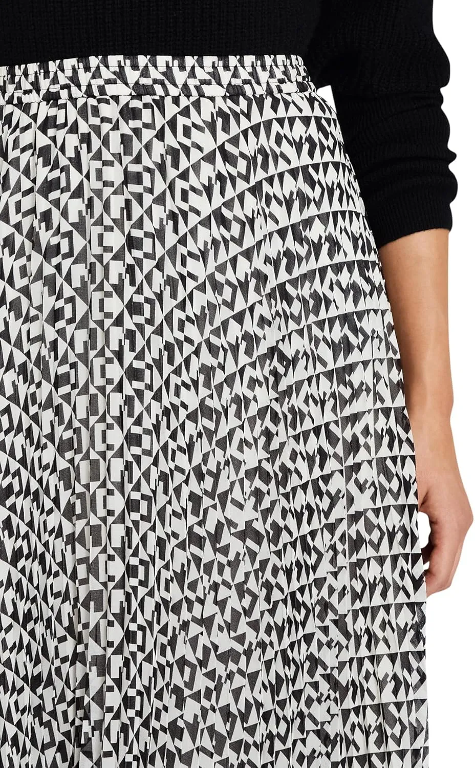 Club Monaco Women's Geo Print Pleated Midi Skirt