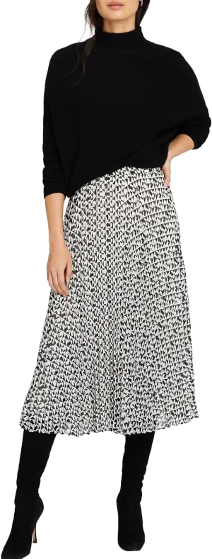 Club Monaco Women's Geo Print Pleated Midi Skirt
