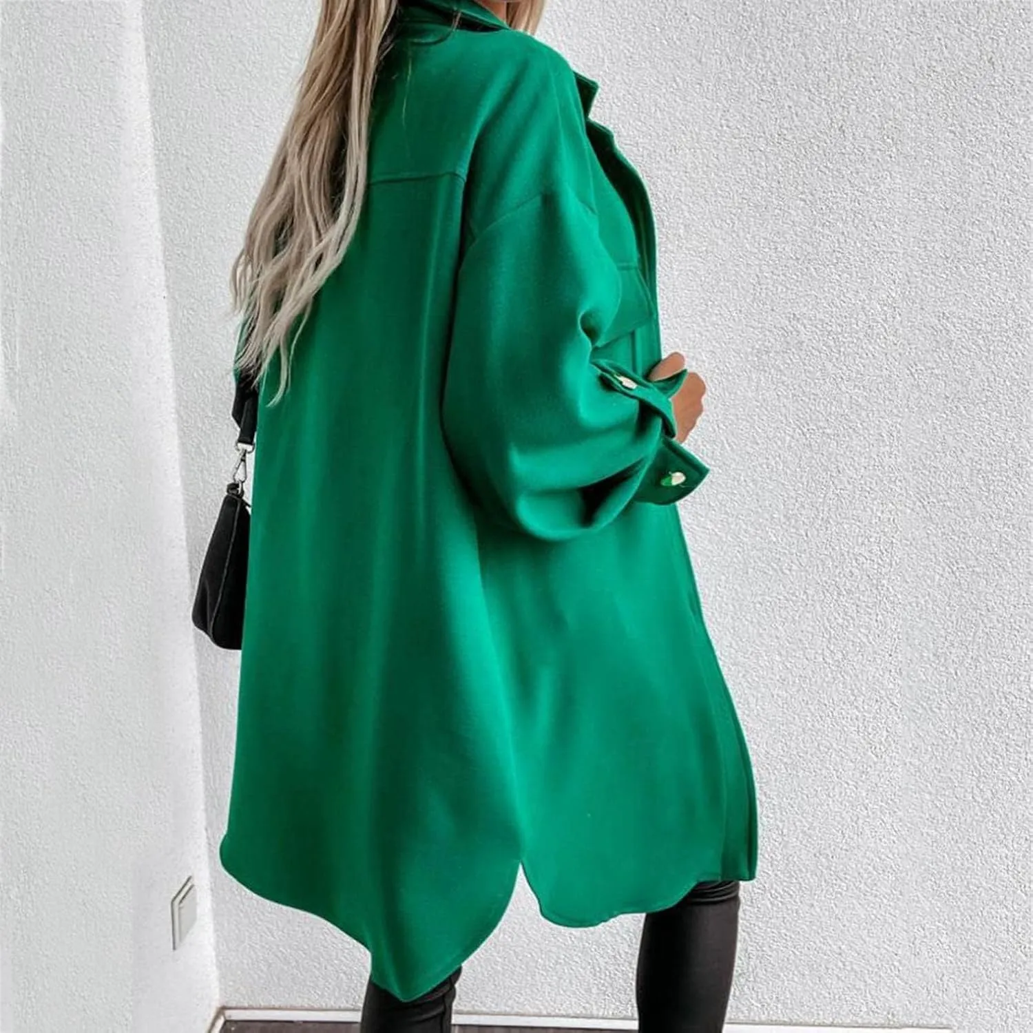 Coat for Women Casual Lapel Single Breasted Jacket Trench Coat Long Sleeve Hooded Cardigan Sweater Fall Outfits Pocket