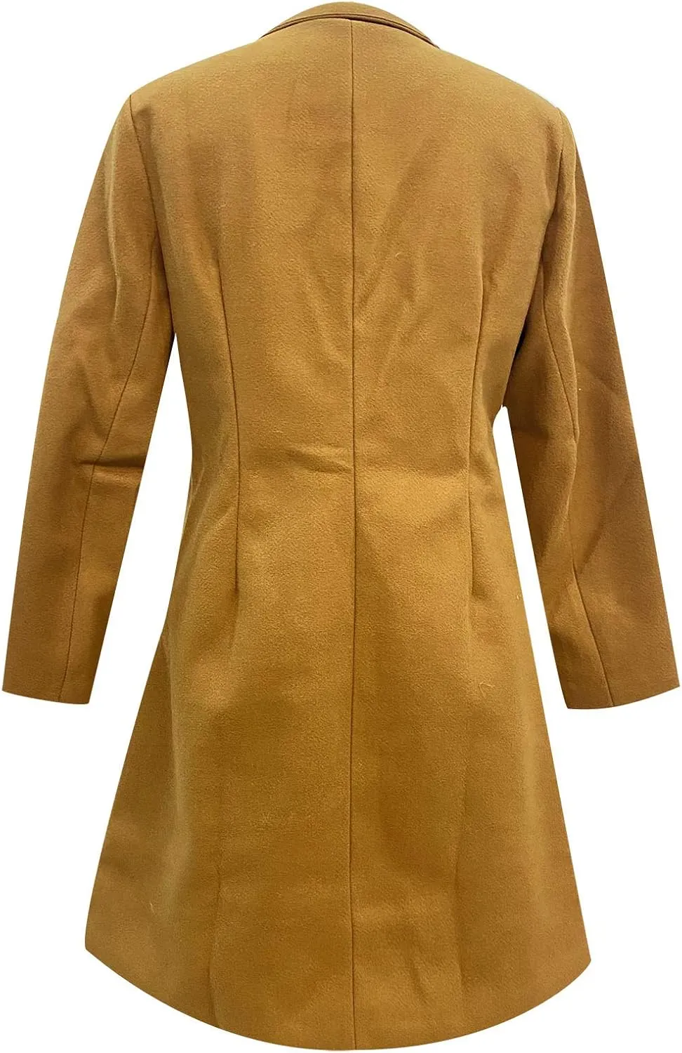 Coats for Women Double-Breasted Trench Coat Long Casual Slim Fit Outerwear Classic Lapel Solid Overcoat 2024