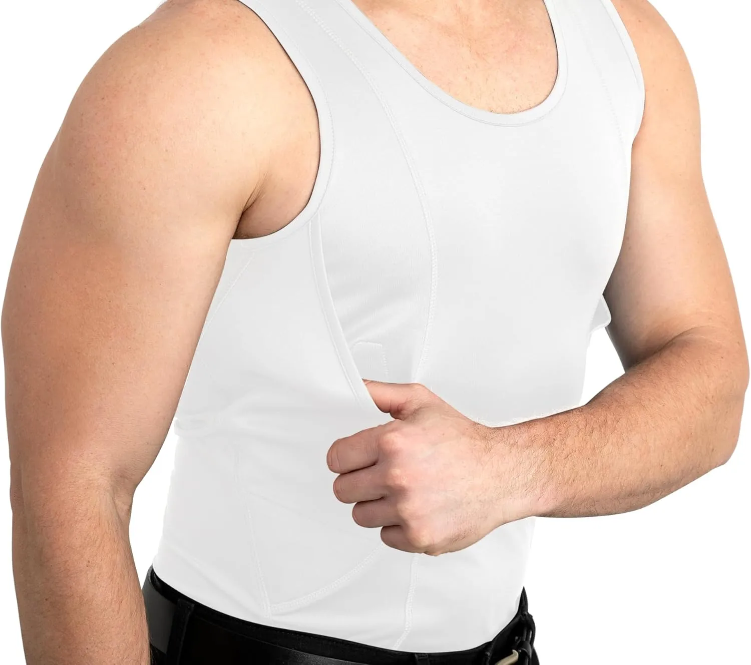 Concealed Carry Holster Tank Top | Quick Access Open Pocket with Large Storage | Mens Tank Top