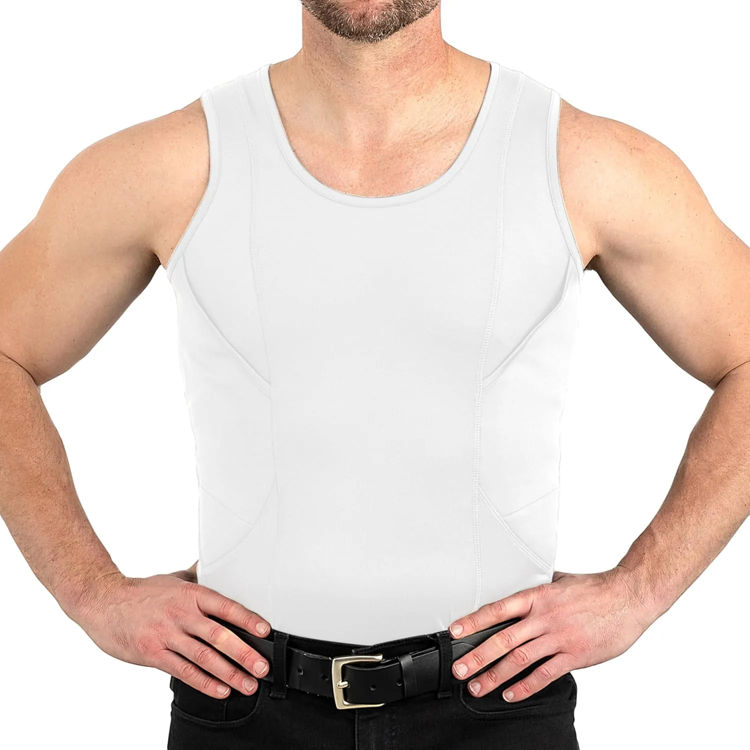 Concealed Carry Holster Tank Top | Quick Access Open Pocket with Large Storage | Mens Tank Top