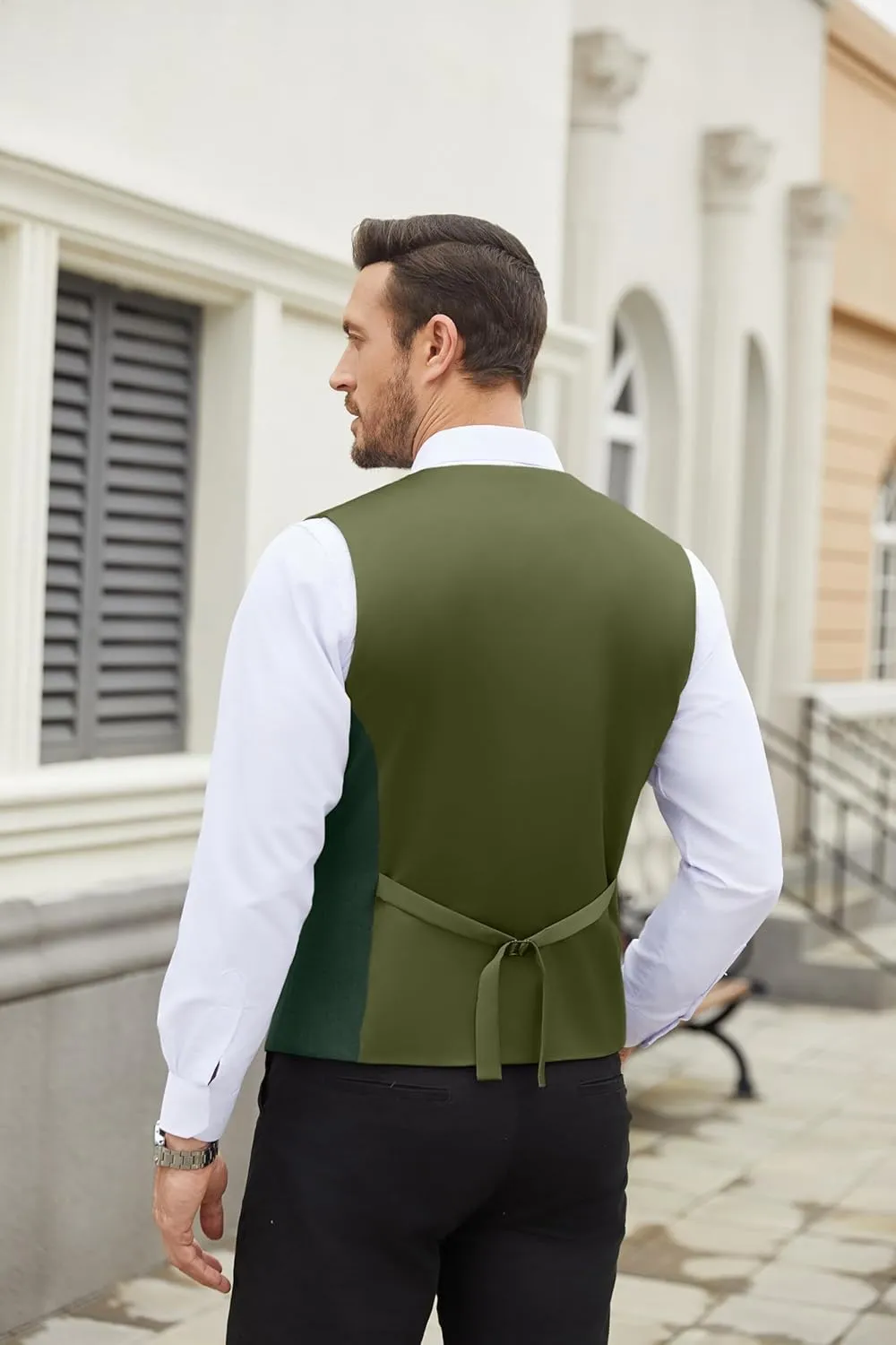 COOFANDY Men's Casual Dress Suit Vest Slim Fit Business Formal Waistcoat Vest
