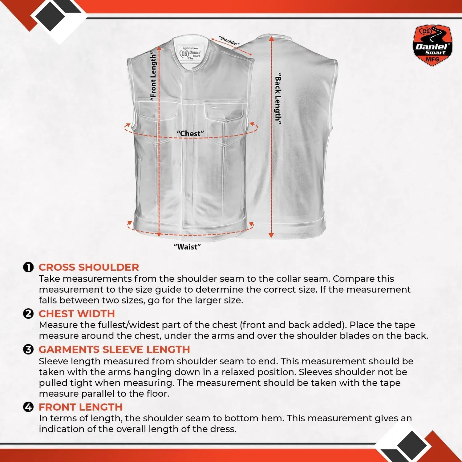 Daniel Smart Biker Vest for Men Rough Blue & Black Denim Vest with Unique Scoop Collar Design & Concealment Armory Pocket