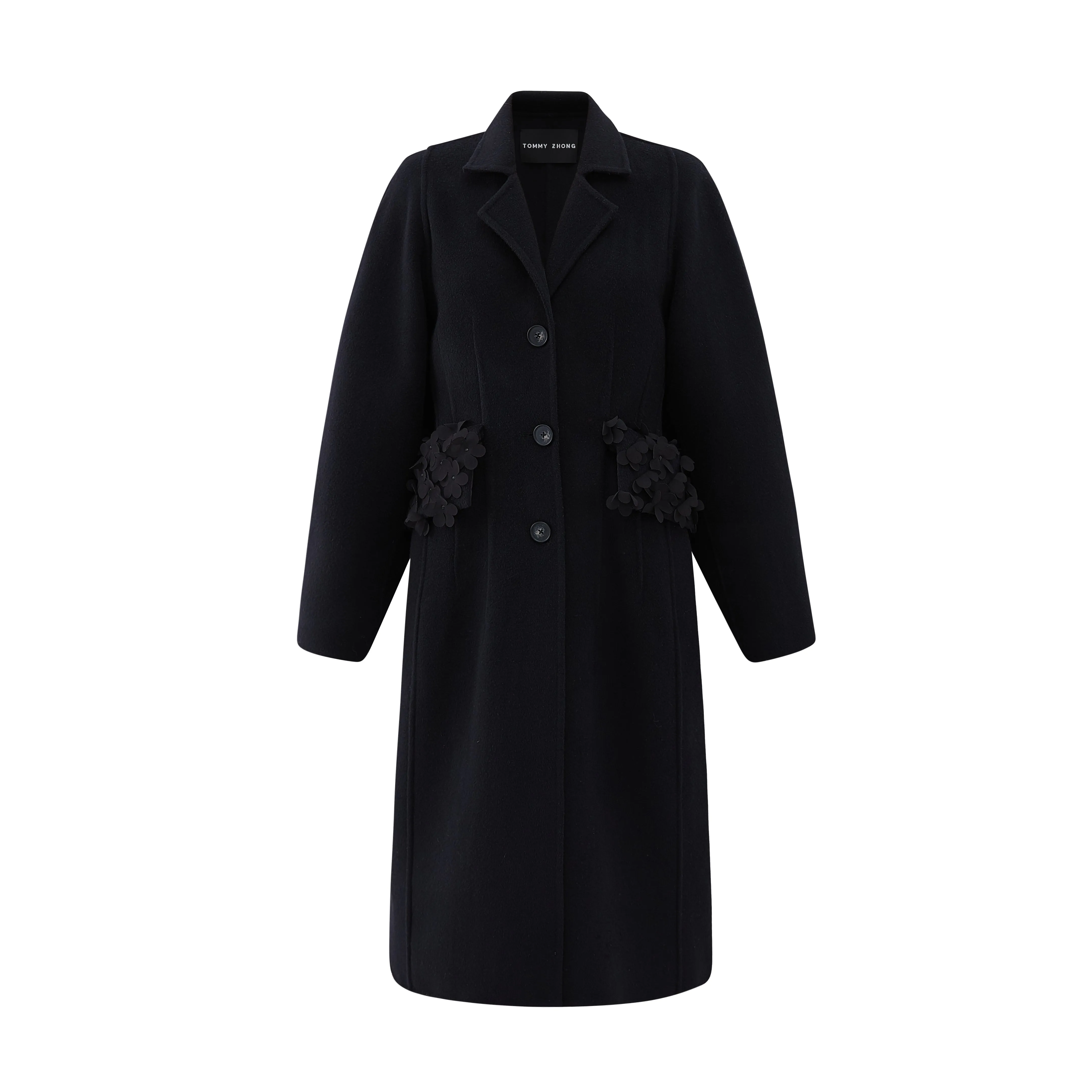 Double-faced Cashmere Petal Detail Coat