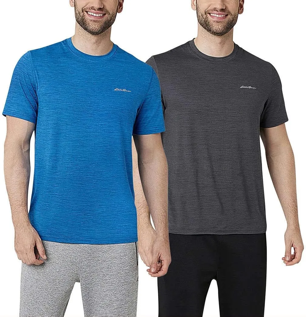 Eddie Bauer Mens Motion Tee T Shirts, 2 Pack Gifts for Him Mens Crew Neck Tshirts Shirts Half Sleeve Tshirt Men, Tee Shirts
