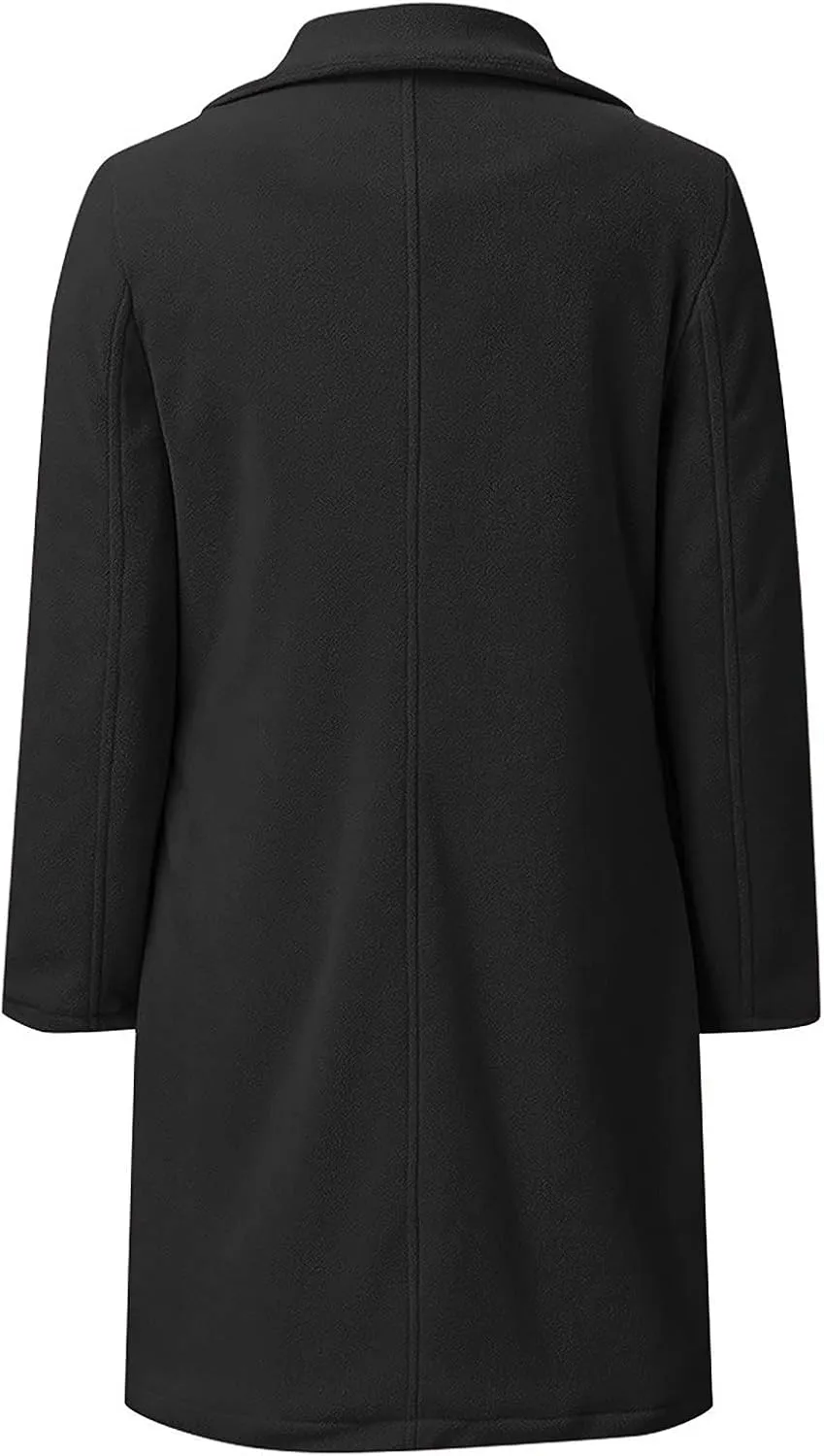 Fall Trench Coats for Women 2024 Casual Notch Lapel Single-Breasted Pea Coats Wool Blend Warm Winter Coats