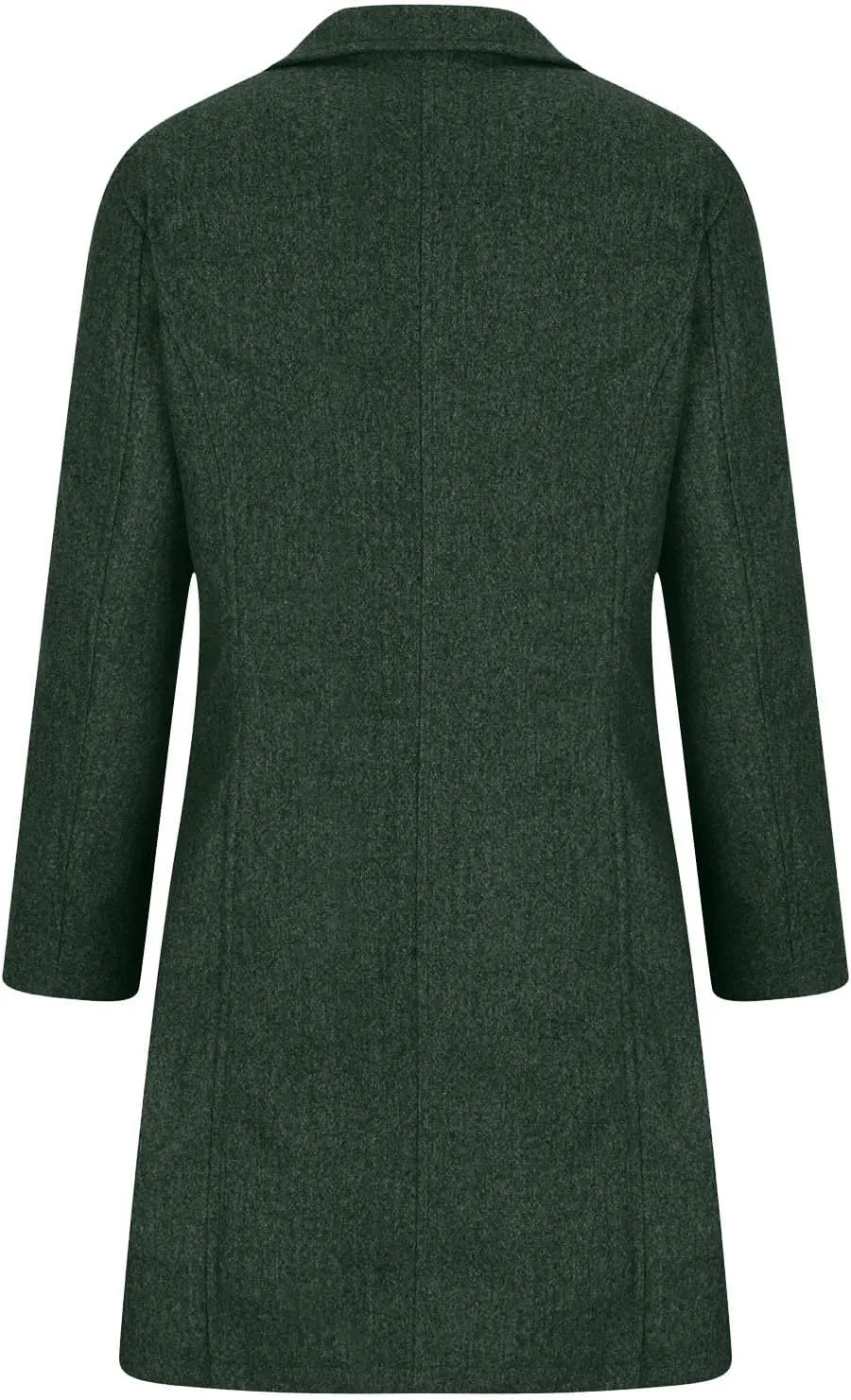 fartey Womens Winter Wool Trench Coat Oversized Single Breast Notched Collar Overcoats Thicken Warm Office Pea Coat Jackets