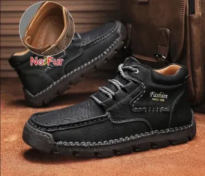 Fashion Leather Winter Warm Outdoor Men Snow Boots Handmade Designer Ankle Boots Business Boots Size 38-48