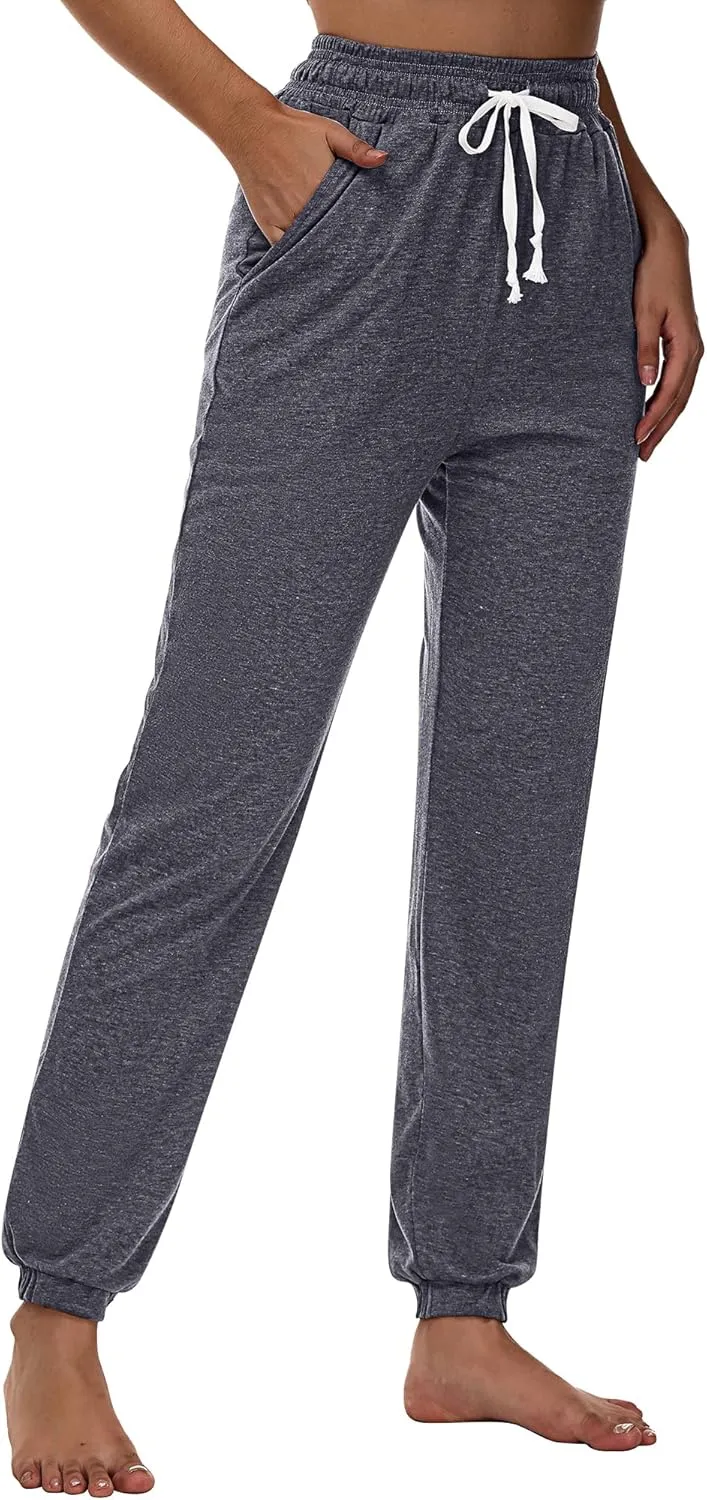 Ficerd 3 Pcs Women's Joggers Pants Casual Soft Sweatpants Lounge Pants High Waisted Athletic Joggers with Pockets