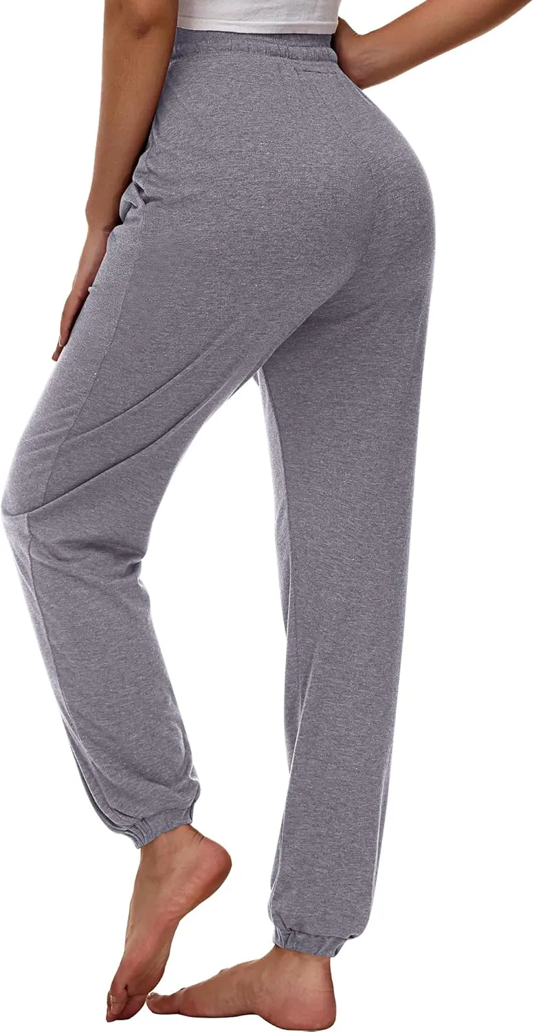 Ficerd 3 Pcs Women's Joggers Pants Casual Soft Sweatpants Lounge Pants High Waisted Athletic Joggers with Pockets
