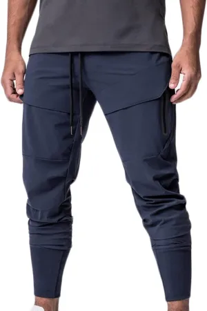 Finelylove Track Pants Men Slim Fit Athletic Jogger Sweatpants Elastic Waist Quick Dry Hiking Pants with Zip Pockets
