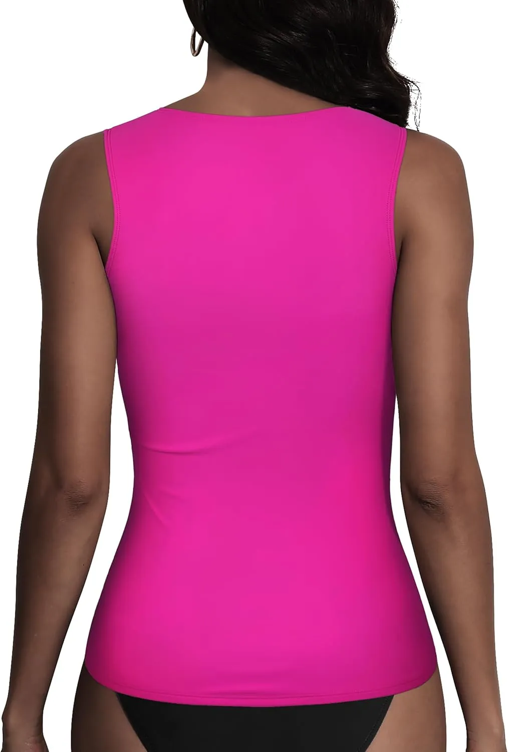 Firpearl Women's High Neck Underwire Tankini Tops Tummy Control Bathing Suit Top Modest Swim Tank Top Only
