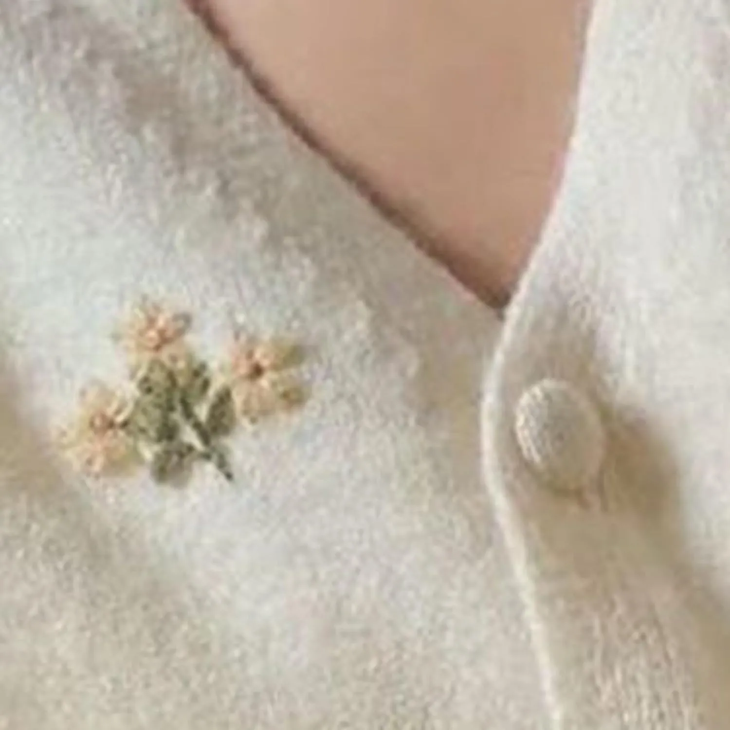 Floral Embroidered Knitted Cardigan For Women Sweater Vintage V Neck Long Sleeve Top Outerwear Chic Top