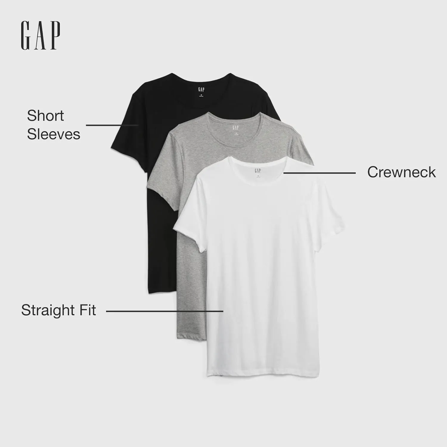 GAP Men's 3-Pack Cotton Classic Tee T-Shirt