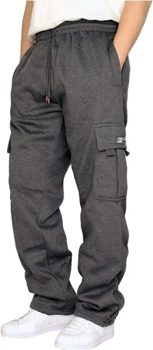 GOFULY Men Cargo Pants with Pockets Stretch Drawstring Elastic Waist Sweatpants Tall Regular Fit Pants Tall Joggers Trousers