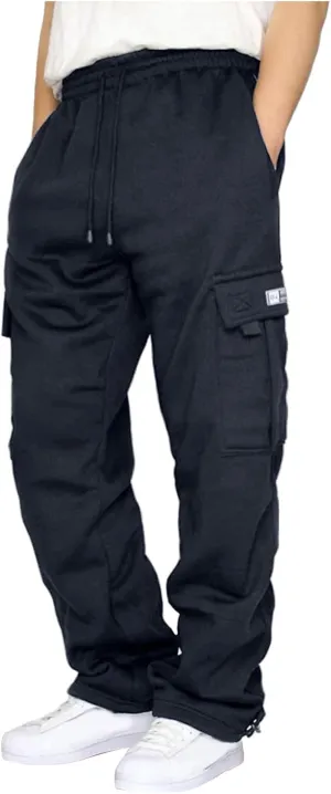 GOFULY Men Cargo Pants with Pockets Stretch Drawstring Elastic Waist Sweatpants Tall Regular Fit Pants Tall Joggers Trousers