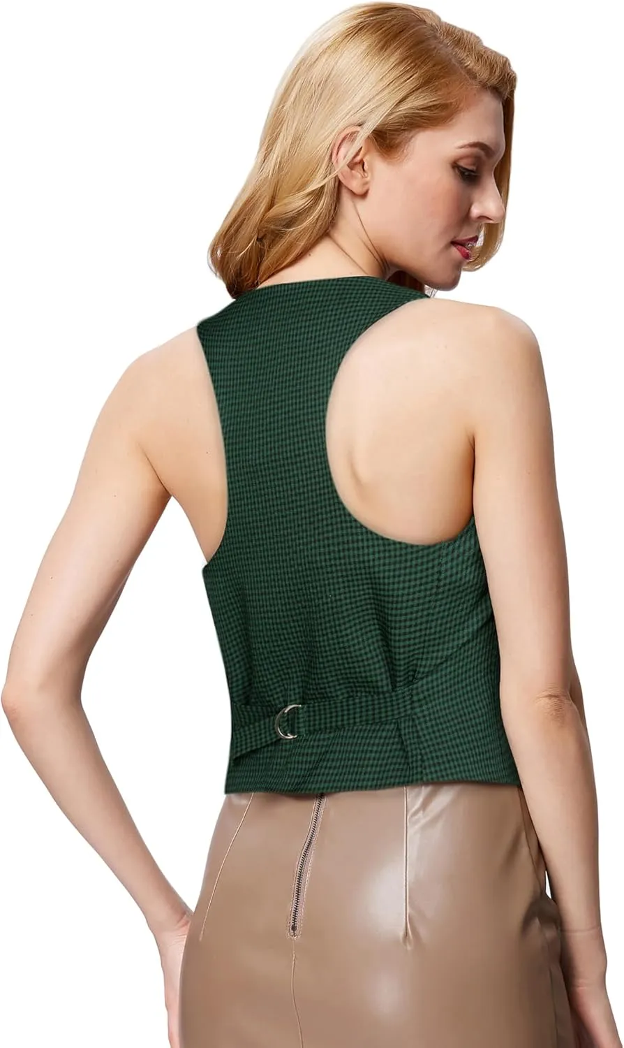 GRACE KARIN Womens Vest Top 2025 Trendy Academia Steampunk Waistcoat Racerback Vest BlazerRuns Small, Suggest Size Up