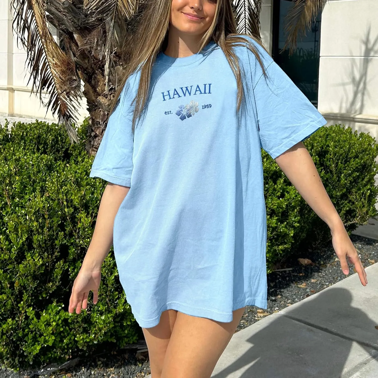 Graphic Oversized Shirt Teen Girl Women Y2k Cute Short Sleeve Floral Fruit Top Preppy Crewneck Baggy Tee Streetwear