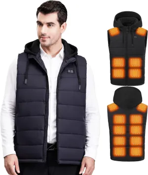 Heated Vest for Men Electric Jacket Sport Lightweight Black Outdoor Heating Mens Vest without Battery Pack