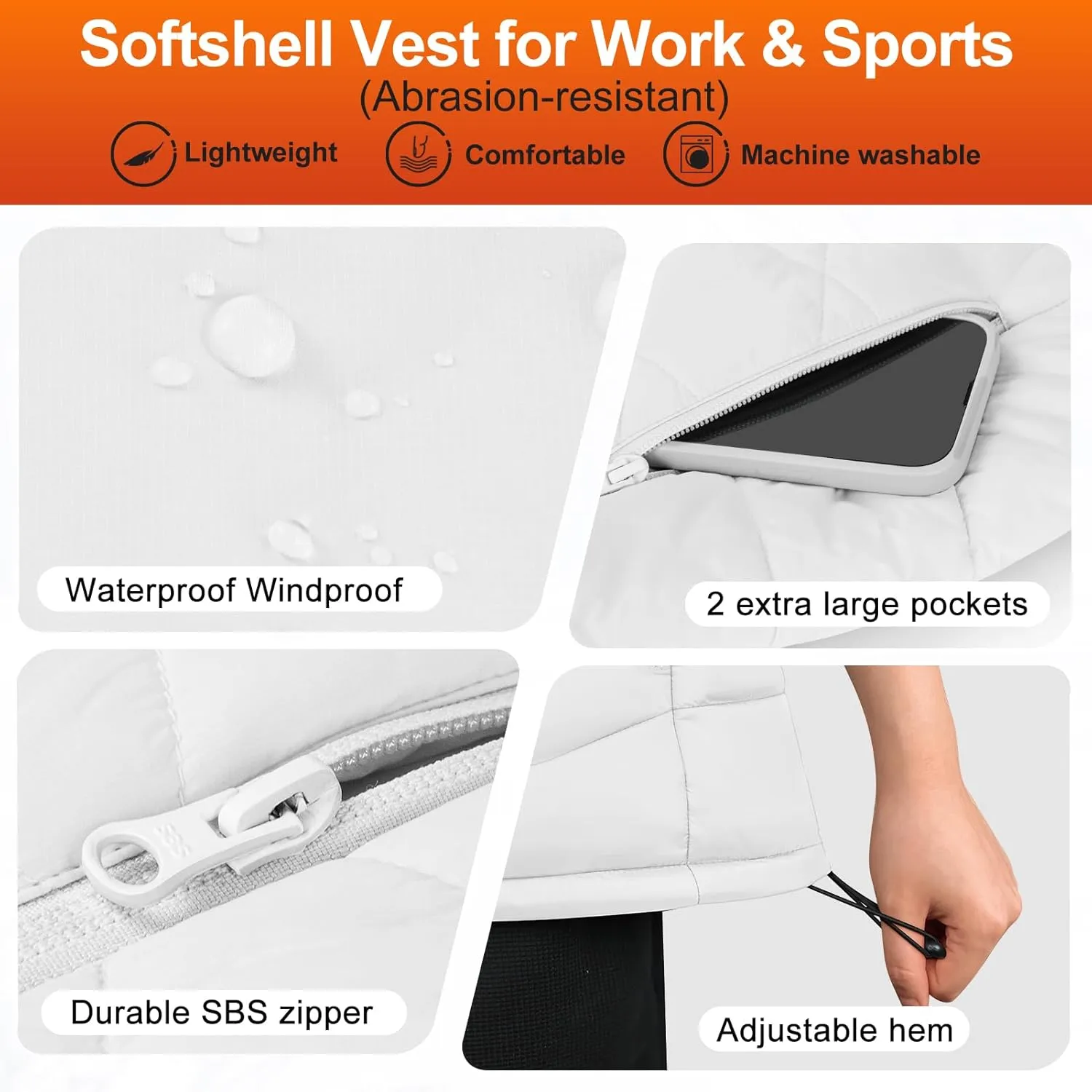 Heated Vest Women with Battery Pack Included, Smart Controller, Light Out Design, Lightweight Electric Heating Jacket