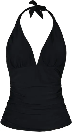 Hilor Women's Tummy Control Tankini Top Swimsuit Plunging V Neck Top Swimwear Halter Bathing Suits Swim Tops